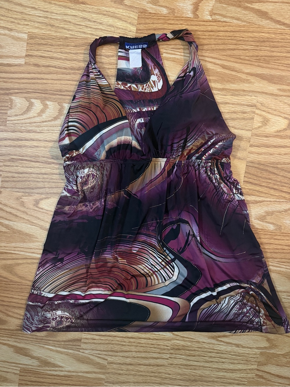 Vintage Y2K babydoll Halter Tank Top - large